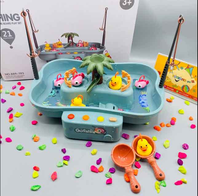 Go Fishing Fishing Game Board Play Set 21 accessories Light and Music Sound Baby and Toddlers Music and Sound Holiday Fishing Game