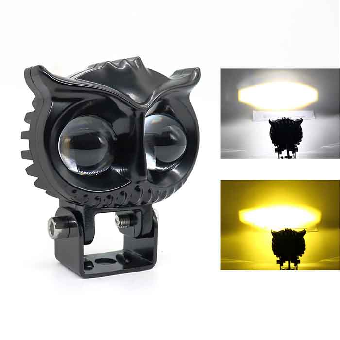 OWL Shape Fog Yellow-White light Low & High Beam for All Cars And Bikes